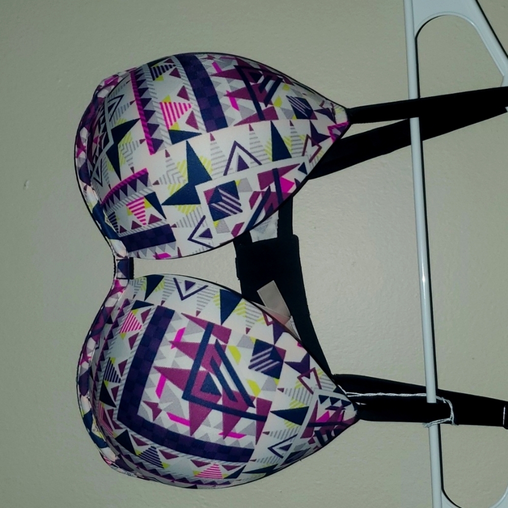 PINK Patterned Push Up Bra